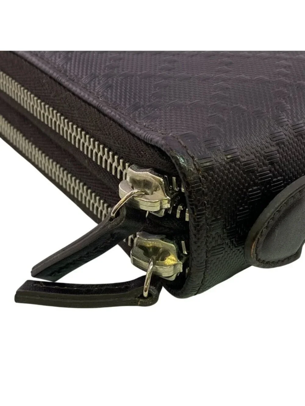 ★SOLD★ Gucci Organizer Wallet Diamante Travel Case Dark Brown - Picture 3 of 8